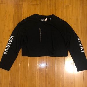 Victoria Secret Sport Black Crop Light Sweater Top